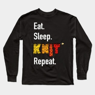 Eat. Sleep. Knit. Repeat. Long Sleeve T-Shirt